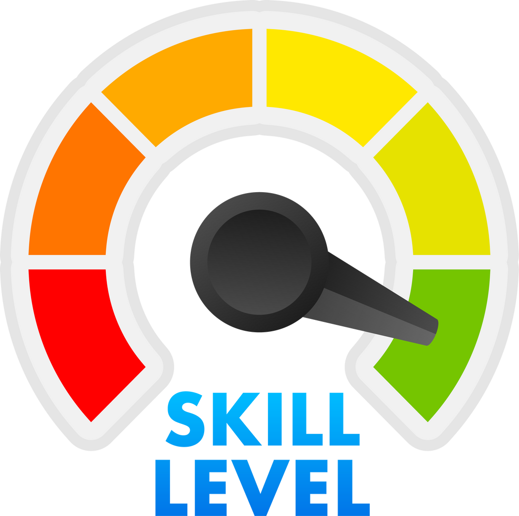 Skill levels growth, meter indicator. Skills enhancement. Vector stock illustration.