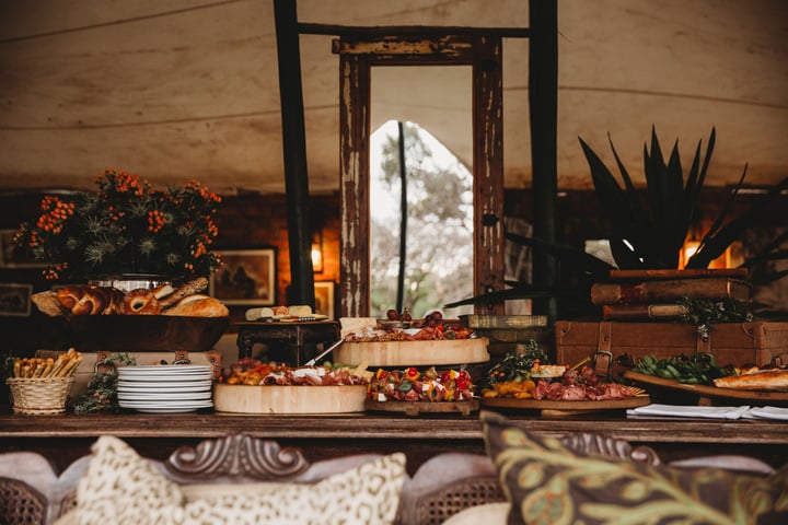 Food Displayed at Buffet